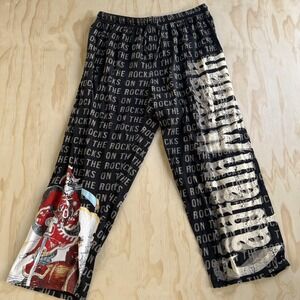 Y2K Captain Morgan Pajama Pants Mens XL Black Multicolor Pirate Rum Sleep Lounge